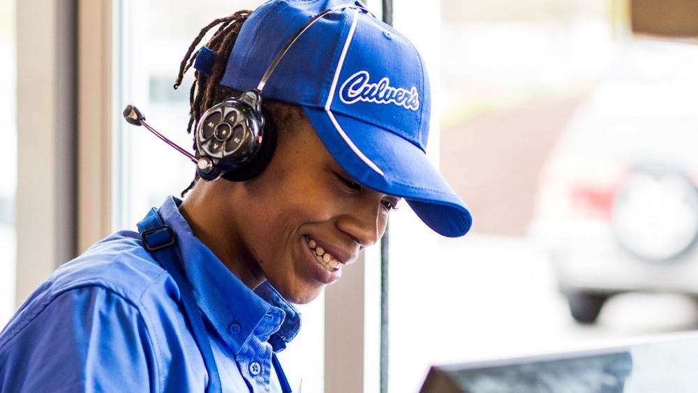 Culver's working smiling with headset