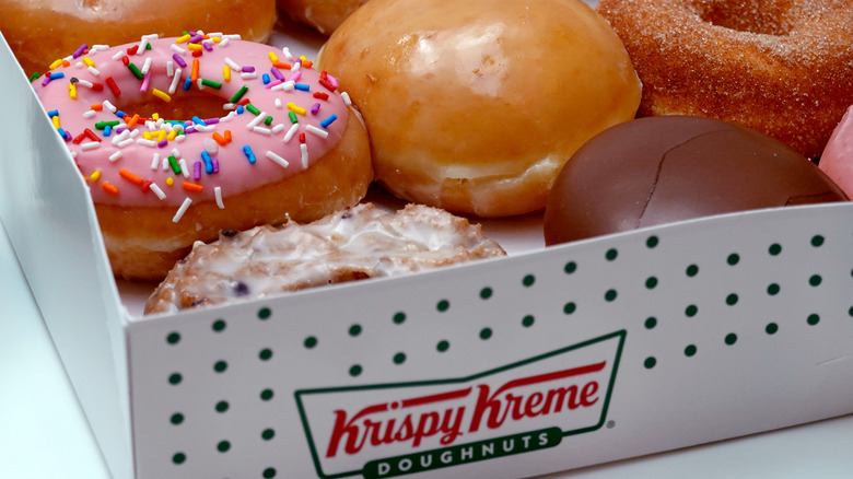 Box of Krispy Kreme doughnuts