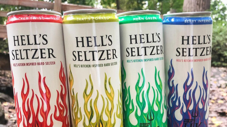 Hell's Seltzer on a log