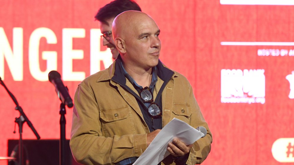 Chef Michael Symon speaks at an event