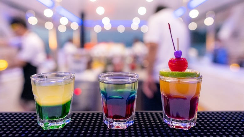 Colorful and fruity cocktails