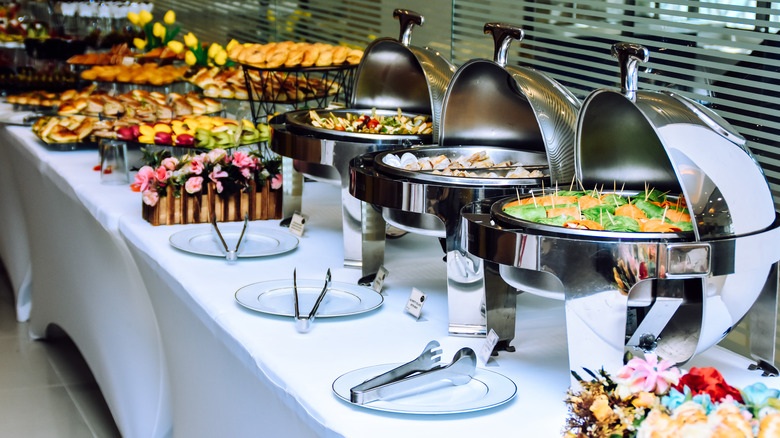 Catered buffet service