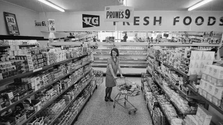 Grocery shopper in an aisle