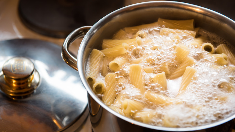 pasta boiling on the stove