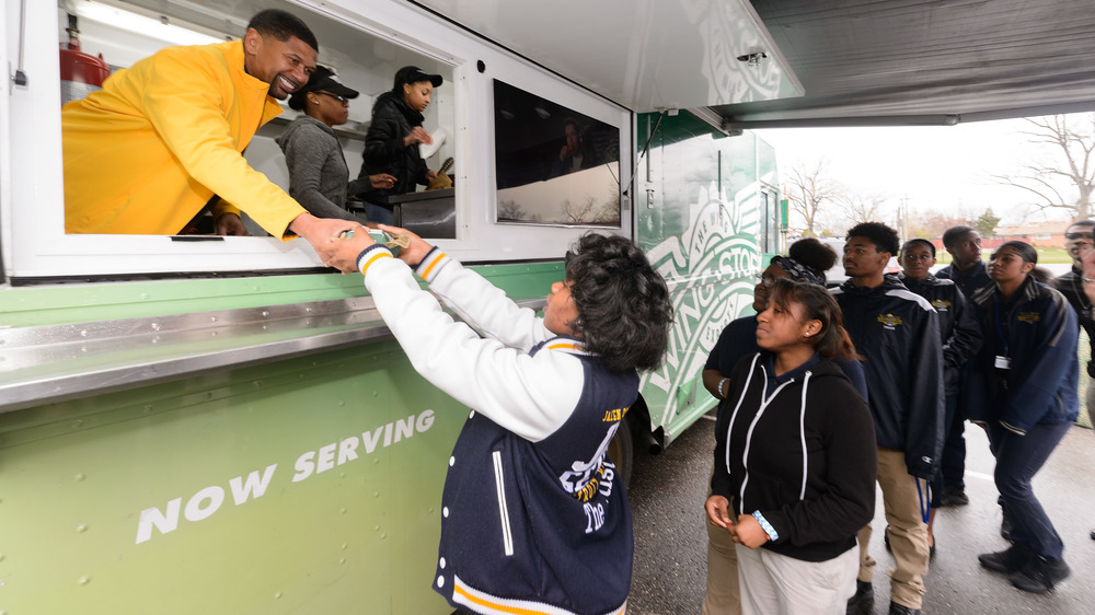 Wingstop customers getting food