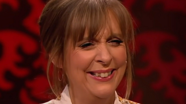 Mel Giedroyc laughing on Taskmaster show