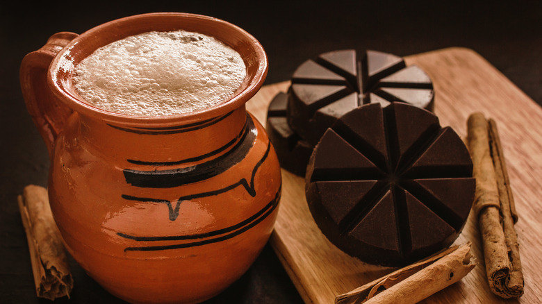 Mexican chocolate in earthenware