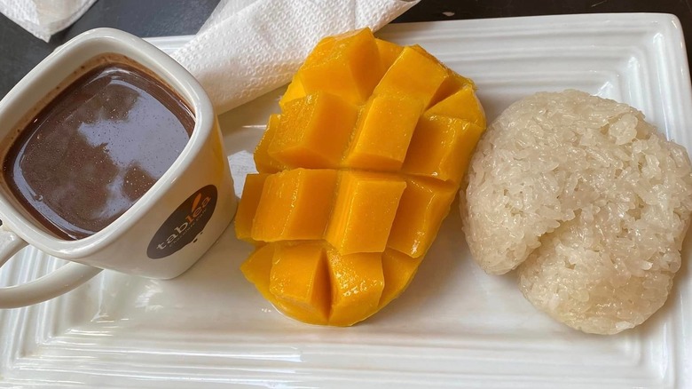 Sikwate with mango and rice