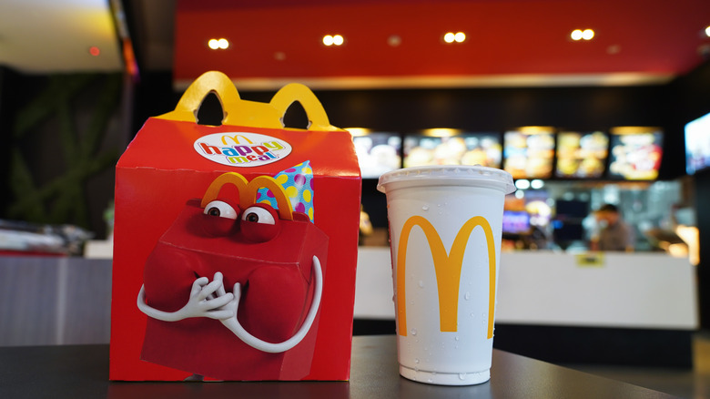 a McDonald's happy meal inside a store location