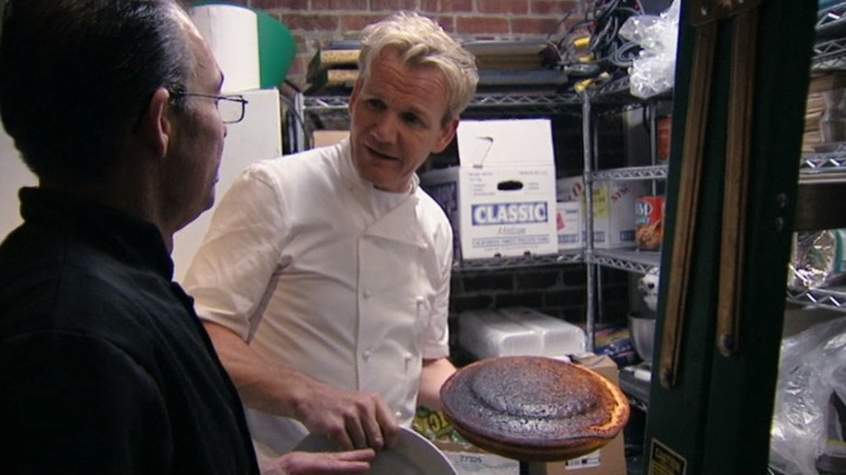 Chef Ramsay asking about burnt cornbread in the pantry