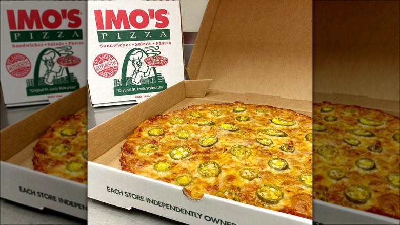 Imo's Pizza in box