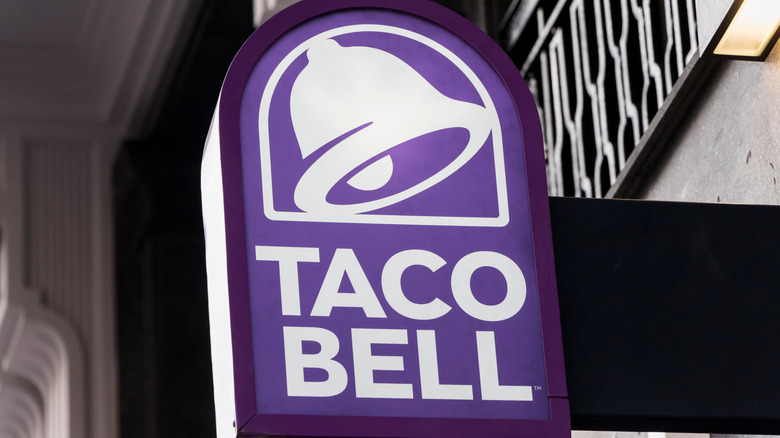 Purple exterior Taco Bell sign