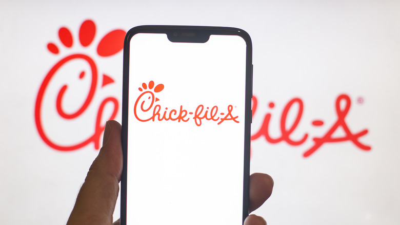 Chick-fil-A written across mobile device screen