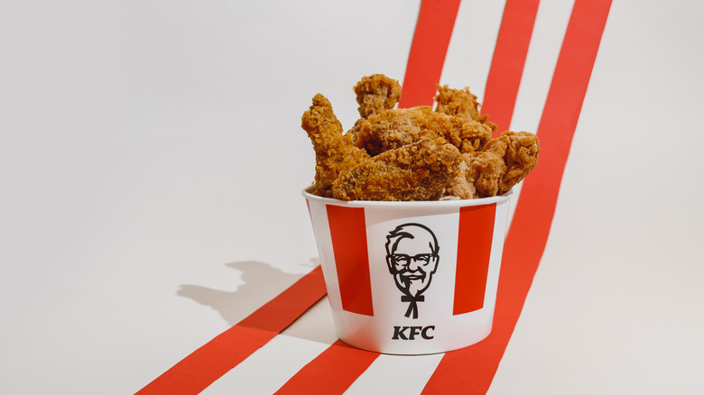 A bucket of Kentucky fried chicken