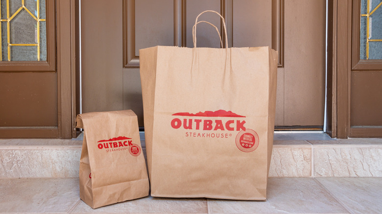 Outback Steakhouse bags at door