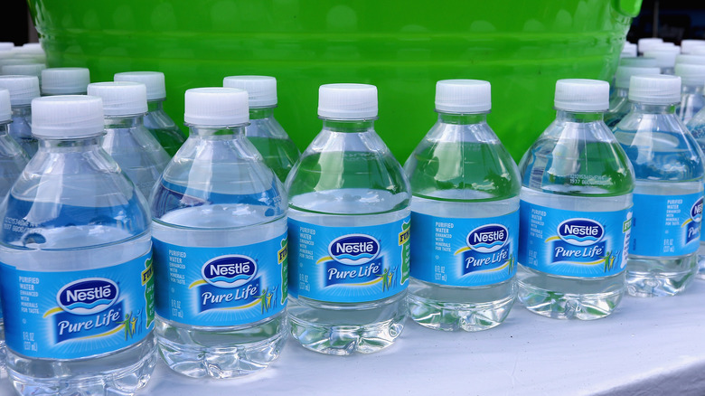 Nestle Pure Life waters lined up together