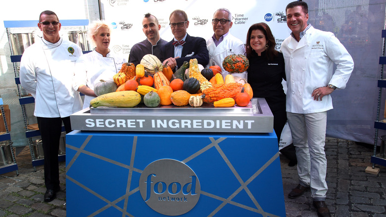 Robert Irvine and other Food Network chefs on the set for "Secret Ingredient"