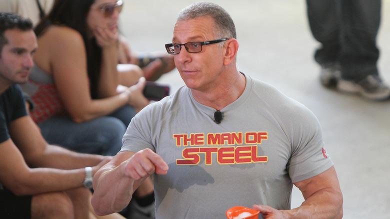 Robert Irvine in a "man of steel" T-shirt