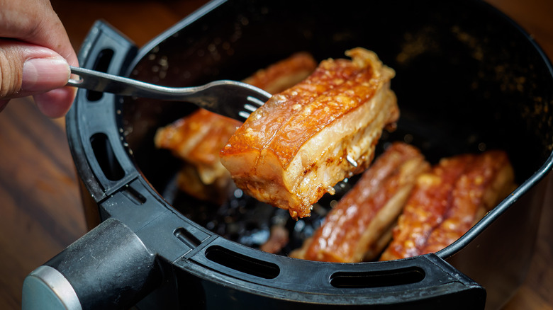 Crisp pork in air fryer