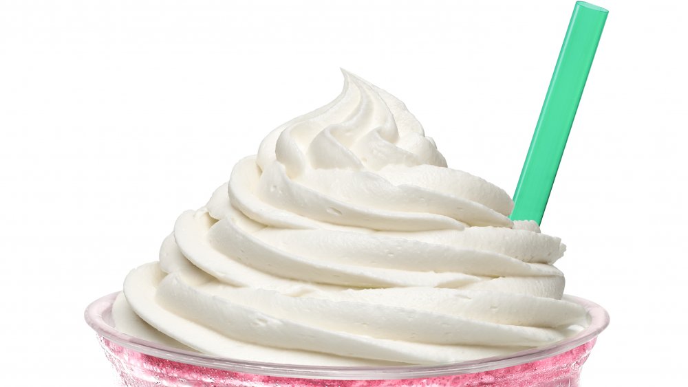 The top of a frappuccino 