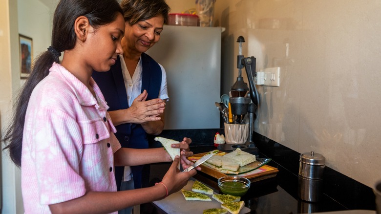 Making Bombay sandwiches