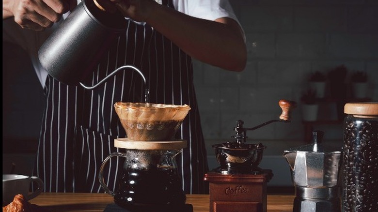 Brewing coffee