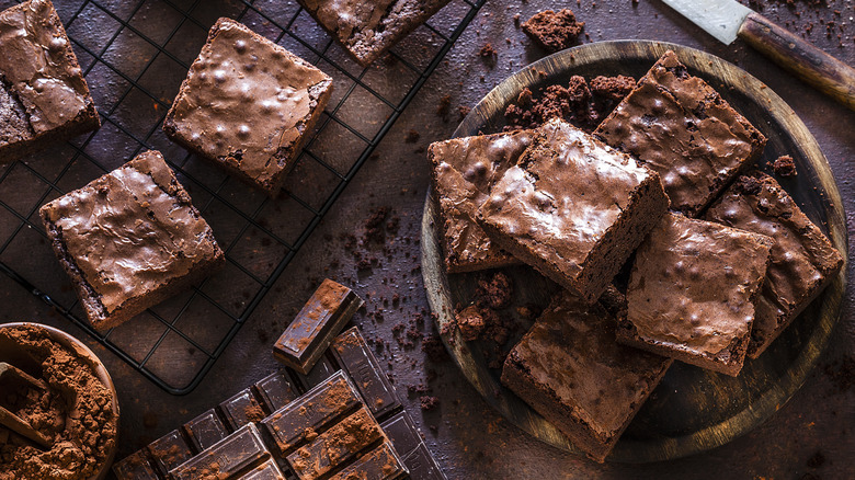 brownies on a table