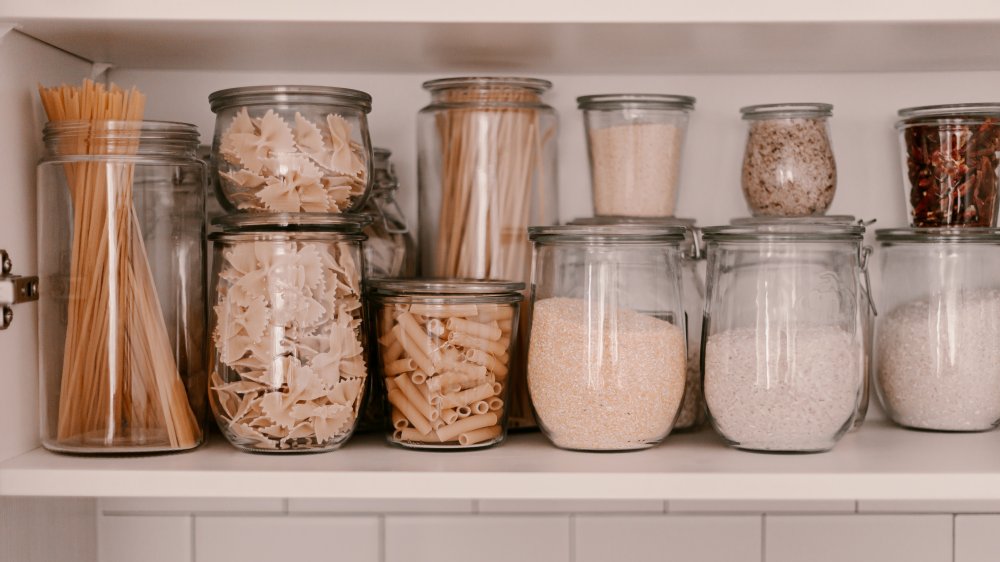 A jarring image... hehe... specifically a pantry cupboard filled with food-containing jars