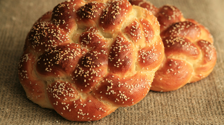 Challah bread with sesame seeds