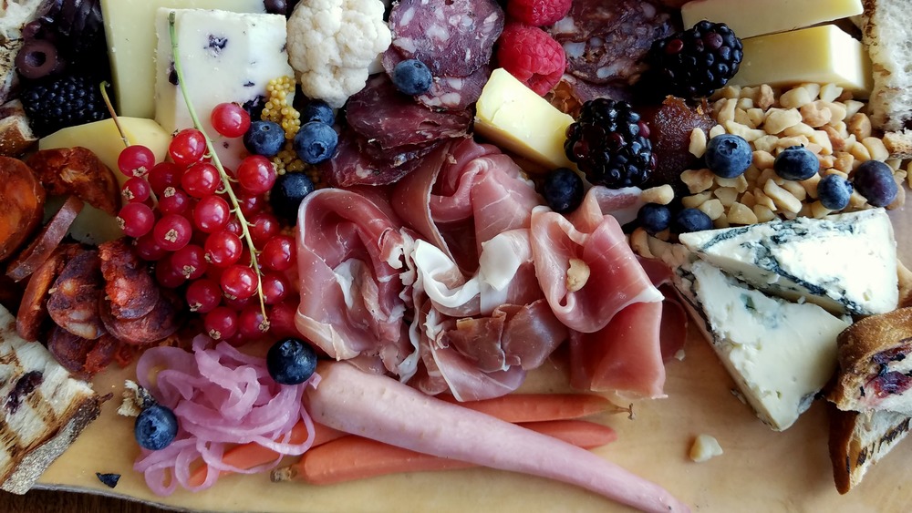 Charcuterie board served at Cliff House Maine - Cape Neddick, Maine, USA.