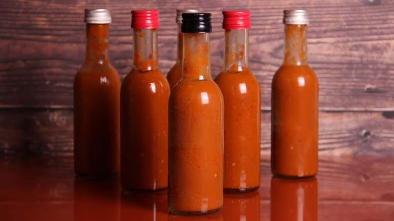 collectiom of hot sauces