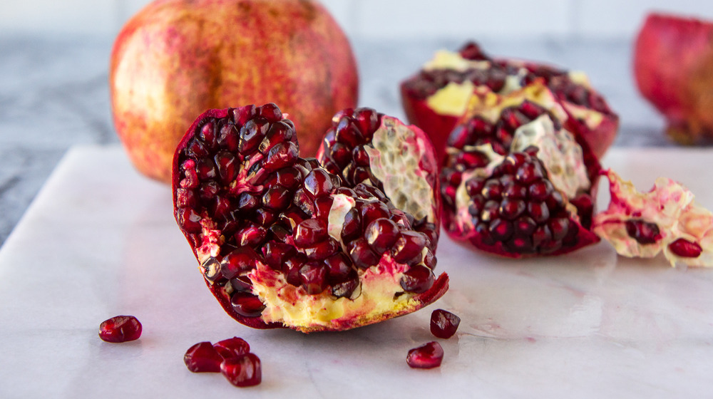 a pomegranate cut open