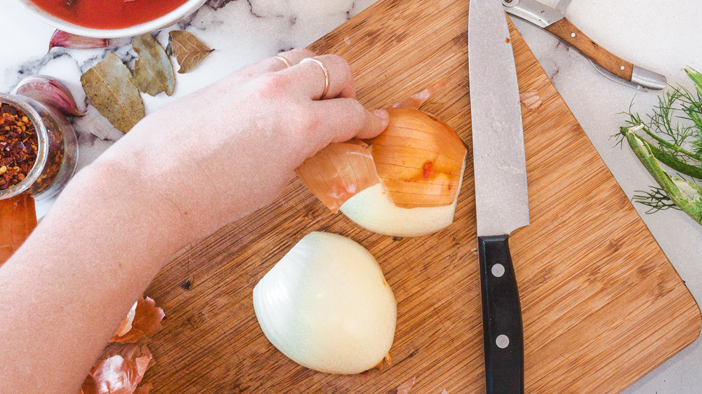 peeling onion