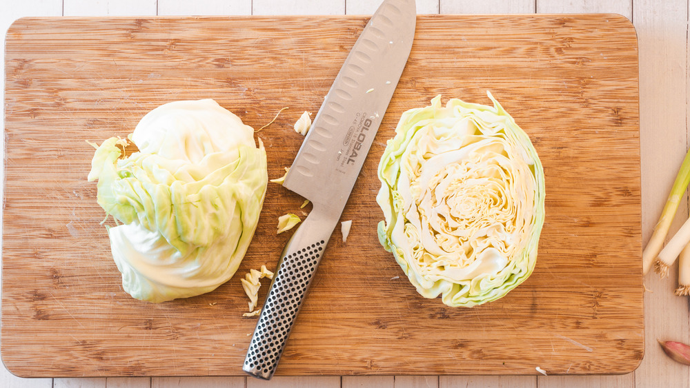 cabbage cut in half