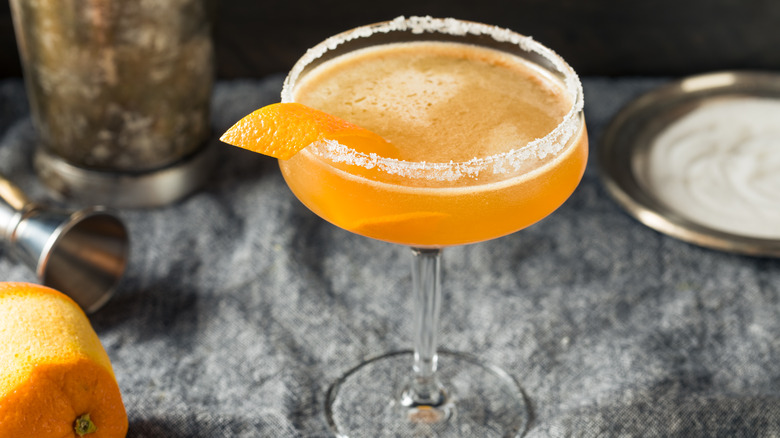 sidecar cocktail with orange