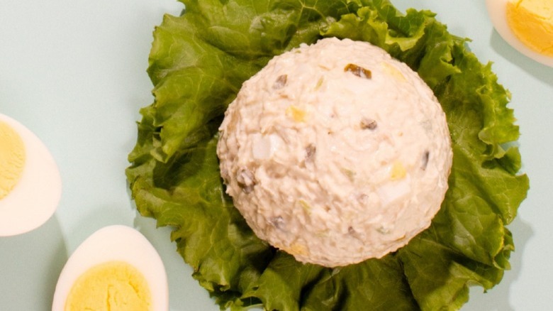 chicken salad with boiled eggs