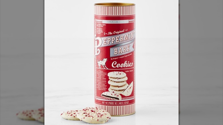 peppermint bark cookies and can