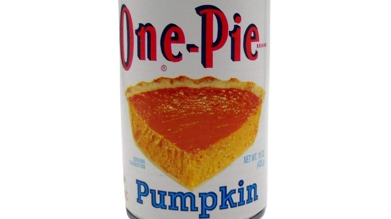 Pumpkin puree can on white