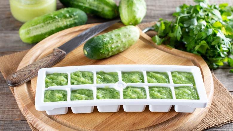 Frozen cucumber puree 