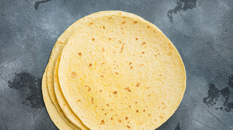 Fresh yellow corn tortillas 