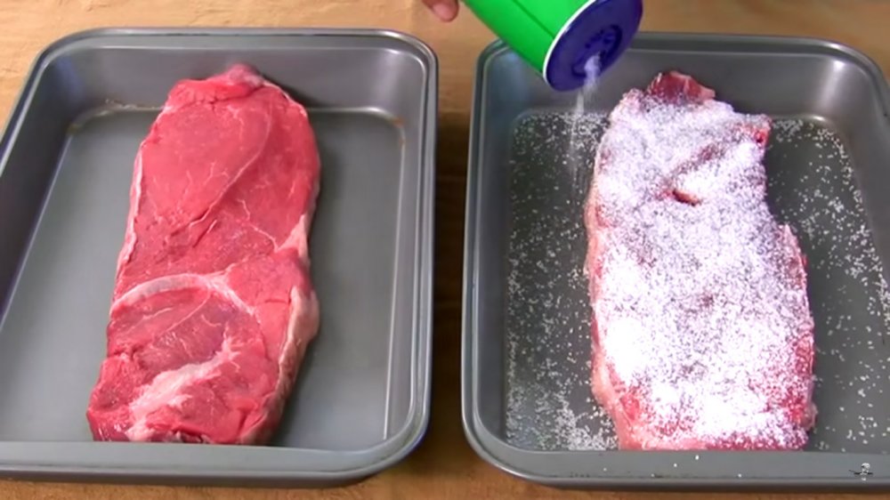 salting steak 