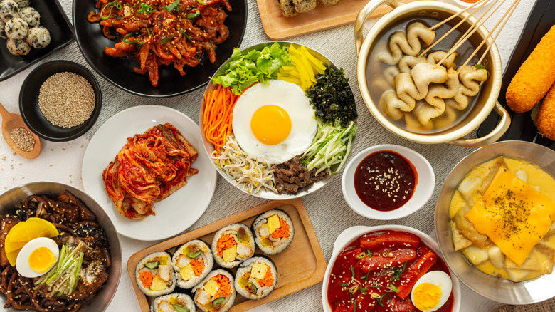 Korean dishes on table