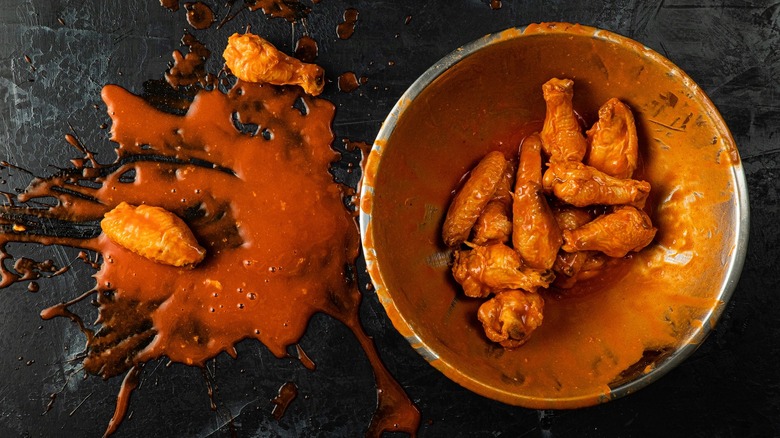 tossed buffalo chicken wings