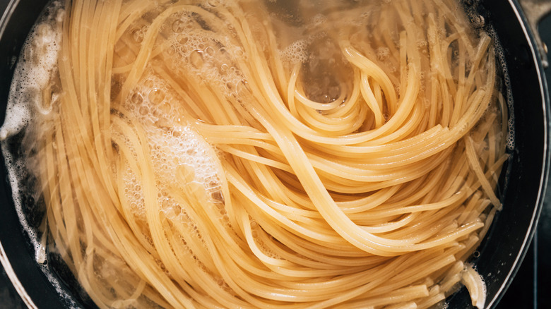 pasta boiling in a pot