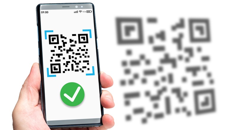 phone scanning QR code