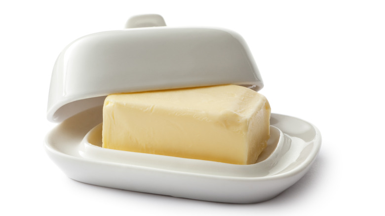 Butter in butter dish