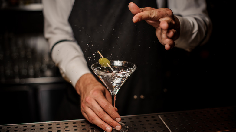 bartender serving martini