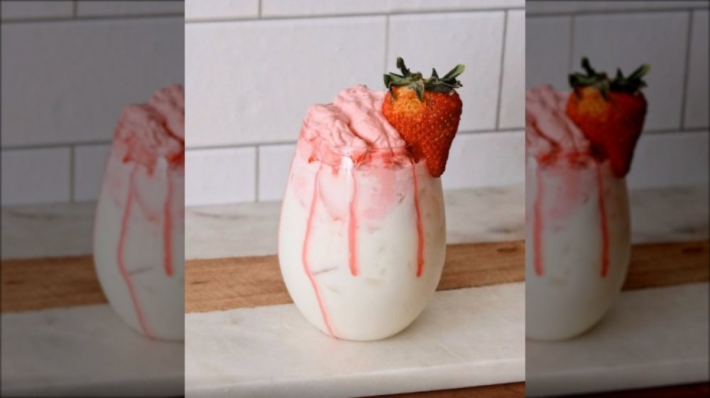 Whipped strawberry milk