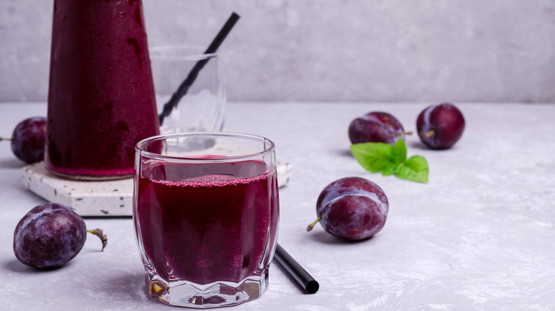 Prune juice in glass