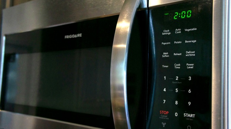 a microwave set to 2 minutes